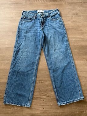 Hollister Low Rise Baggy Wide Leg Jeans W29 8 Regular Blue Y2K